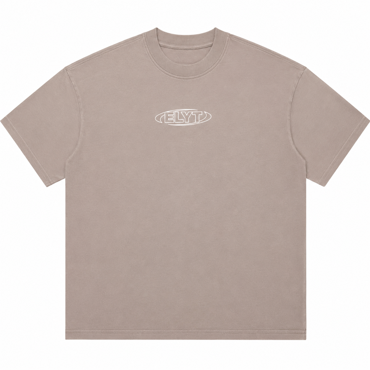 ELYT Repeat Logo Tee - Washed Greige / White
