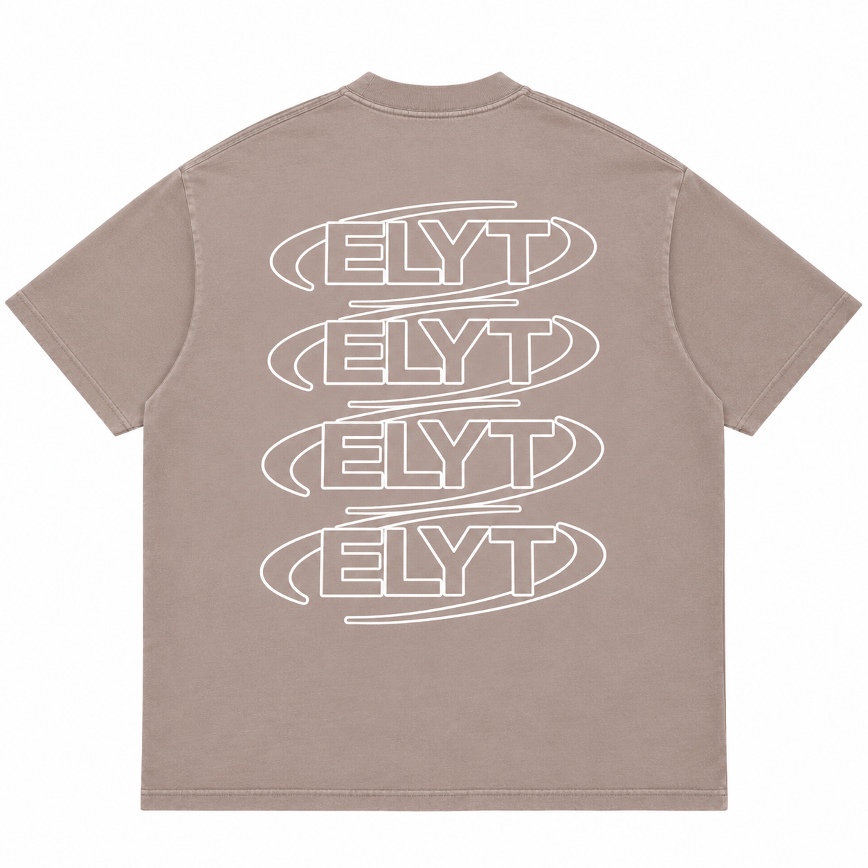 ELYT Repeat Logo Tee - Washed Greige / White