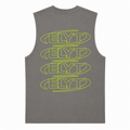 ELYT Repeat Logo Tank - Washed Grey / Green