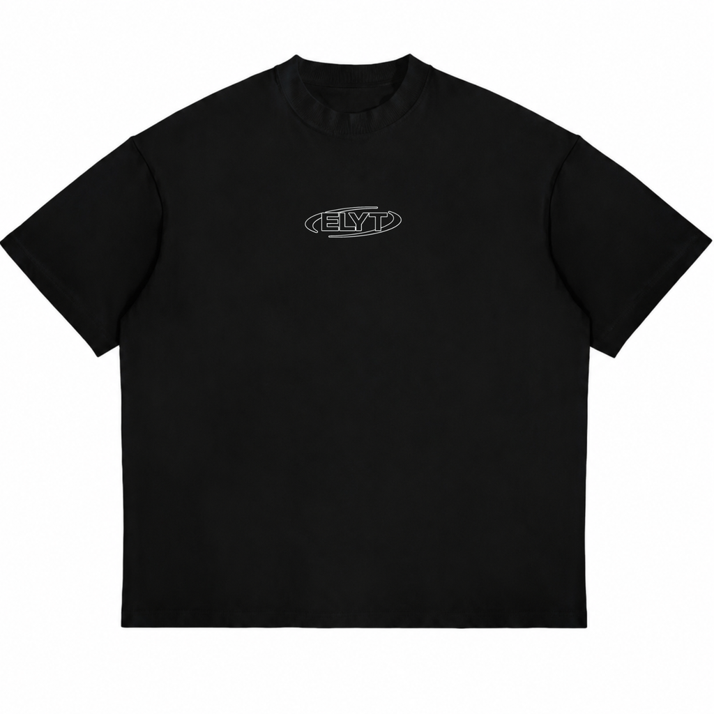 ELYT Repeat Logo Tee - Washed Black / White