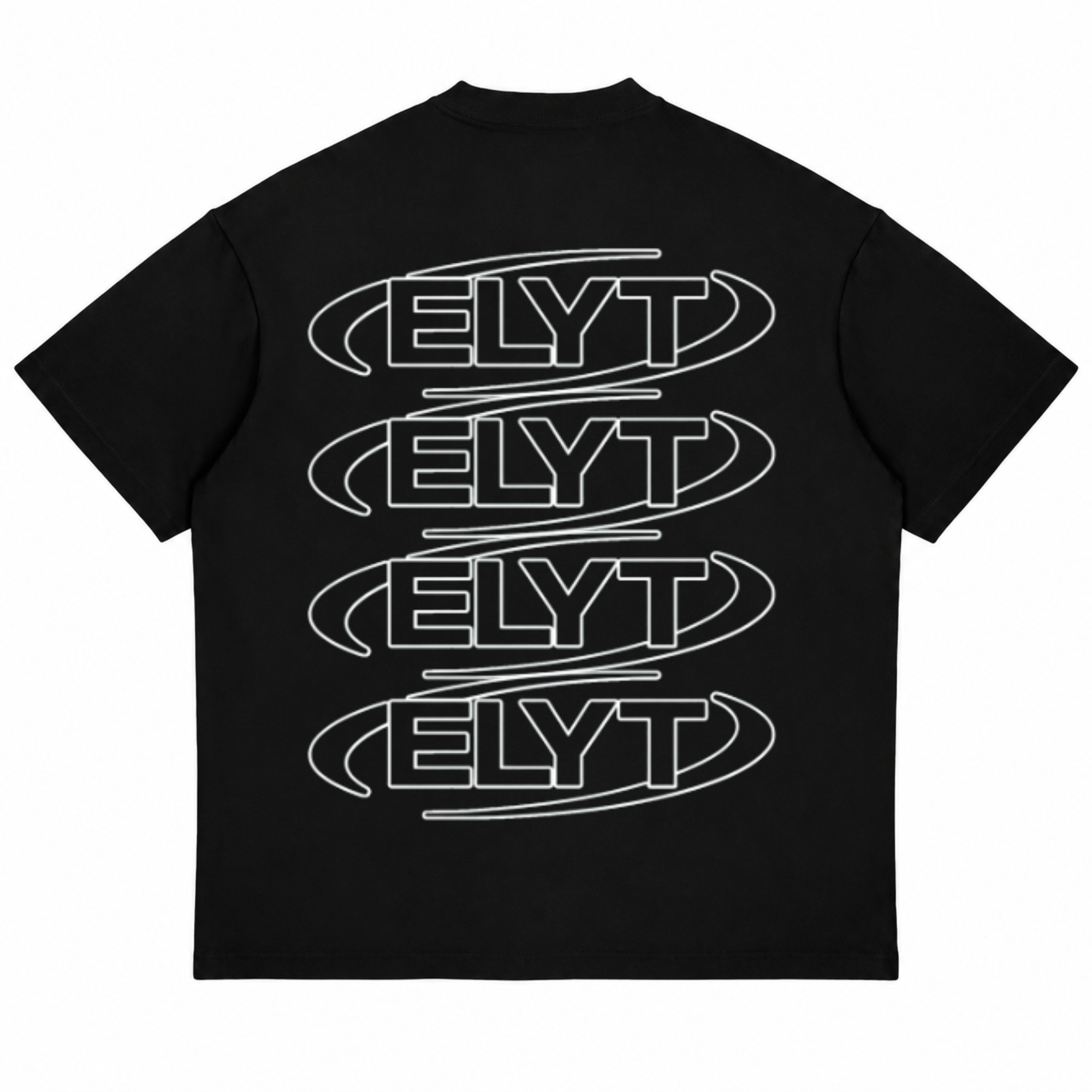 ELYT Repeat Logo Tee - Washed Black / White