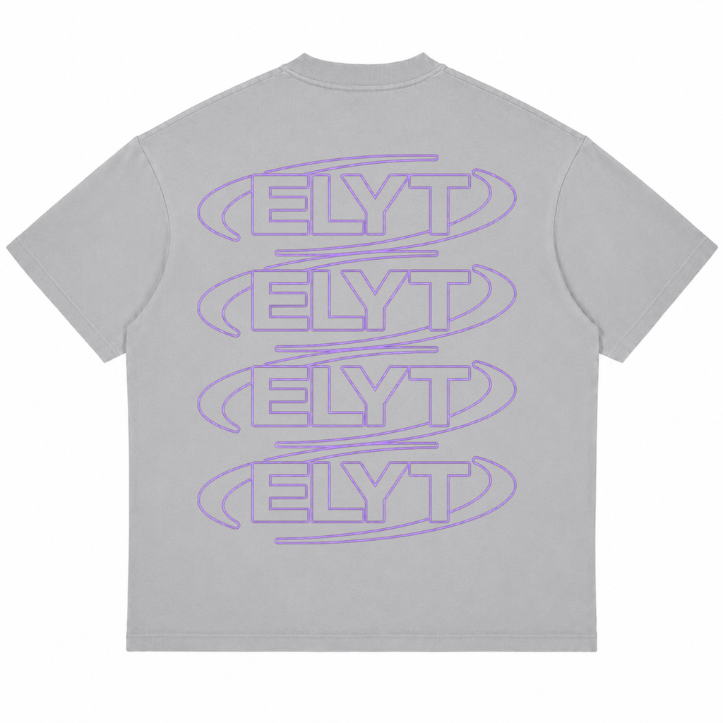 ELYT Repeat Logo Tee - Washed Storm / Purple