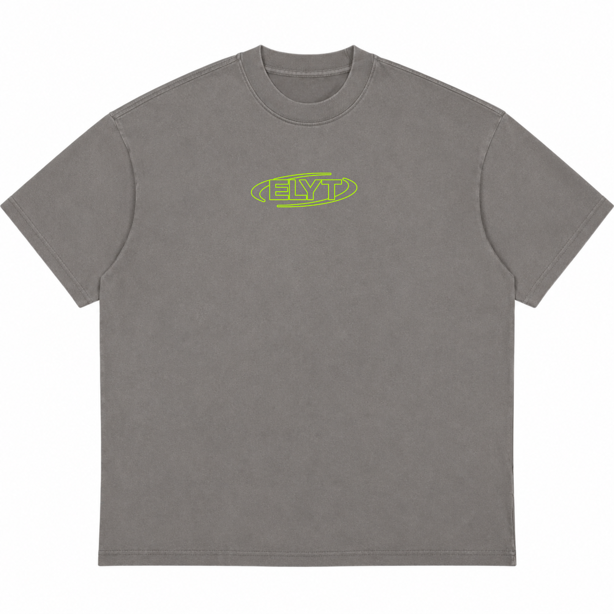 ELYT Repeat Logo Tee - Washed Grey / Green