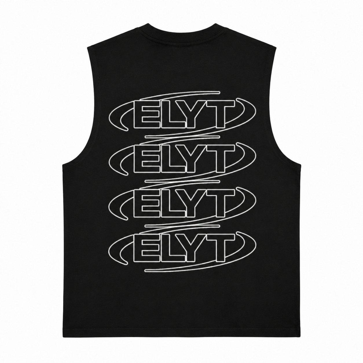 ELYT Repeat Logo Tank - Washed Black / White