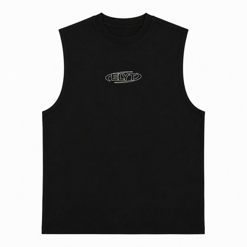 ELYT Repeat Logo Tank - Washed Black / White