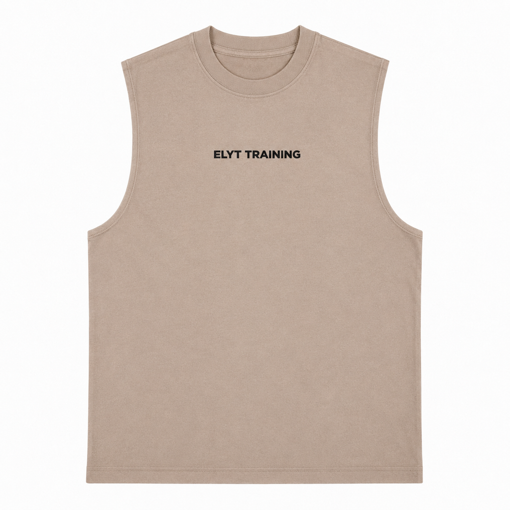 ELYT Training Tank - Washed Khaki / Black