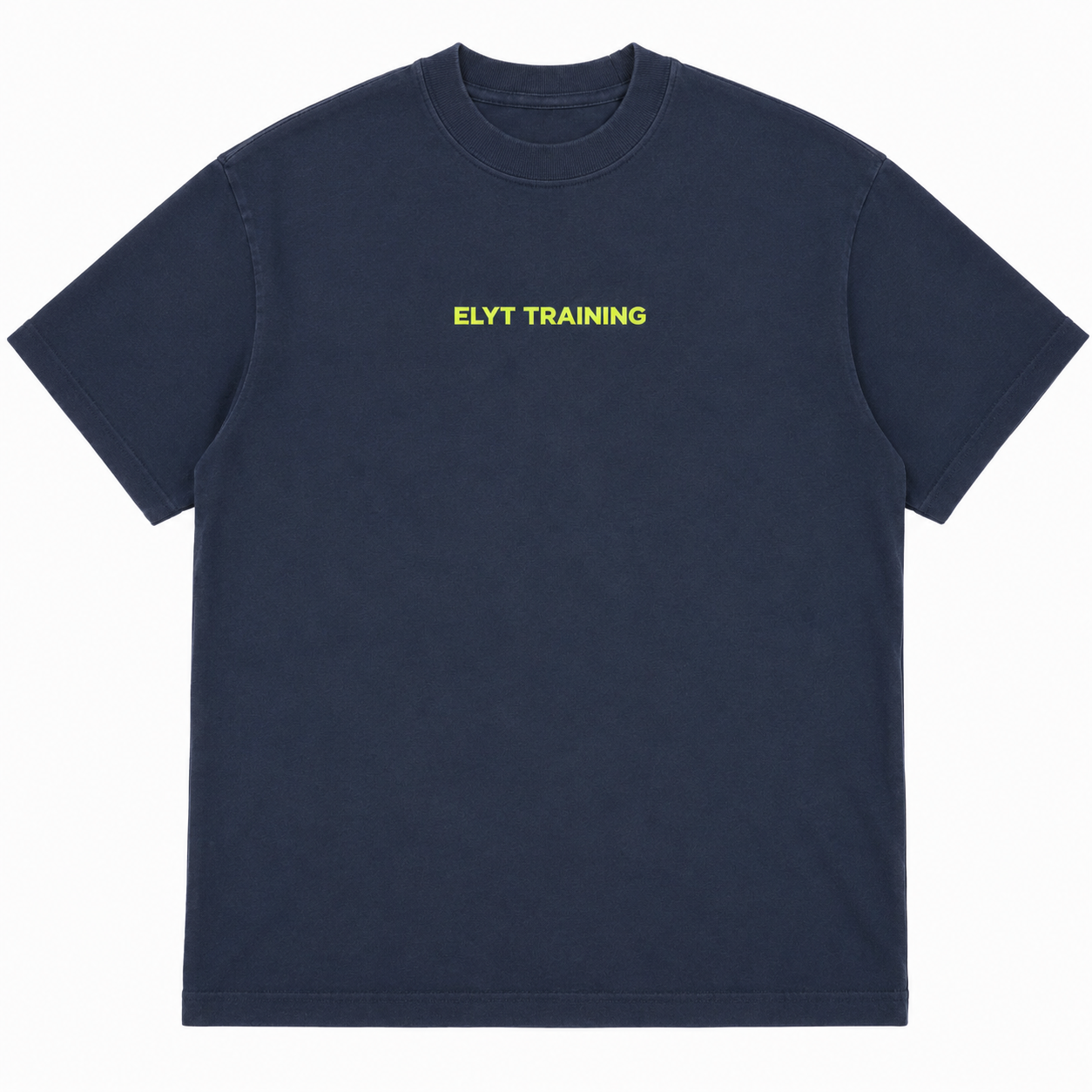 ELYT Training Tee - Washed Navy / Volt Yellow