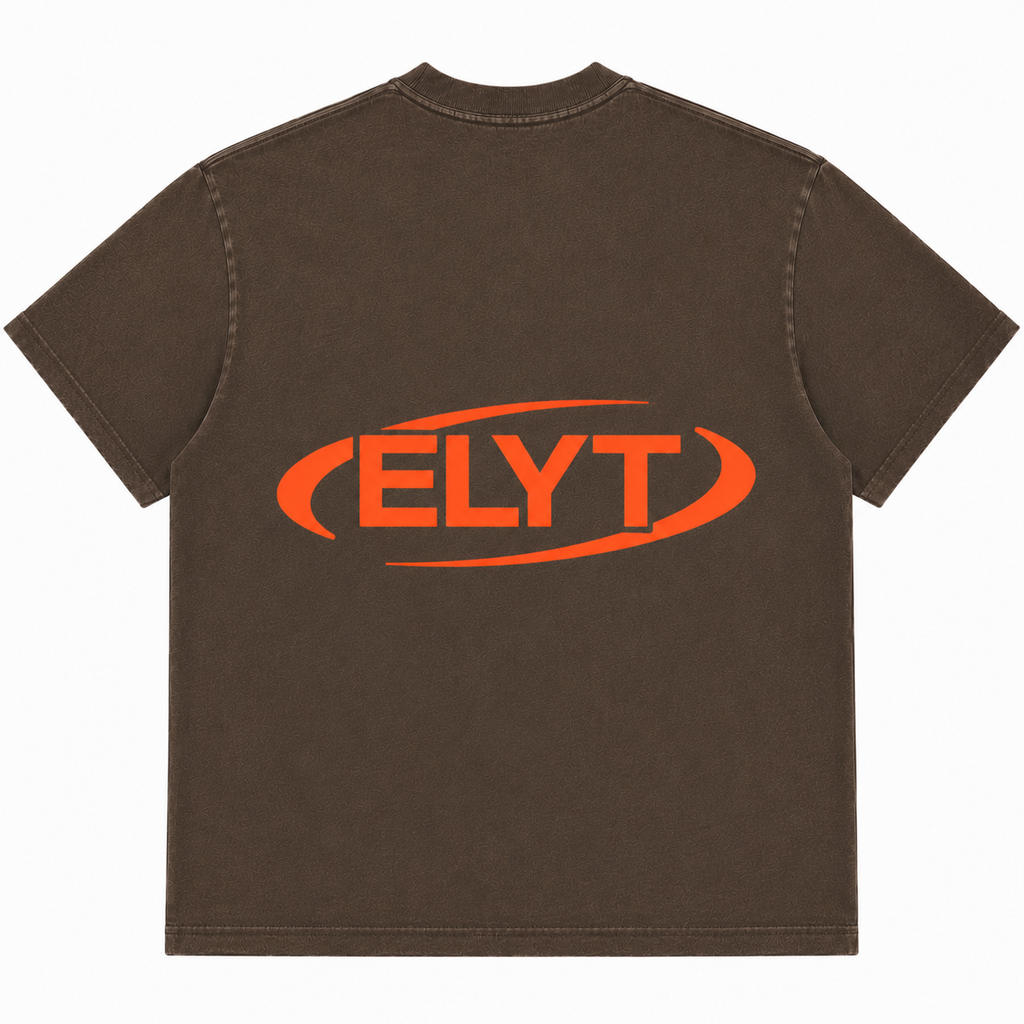 ELYT Training Tee - Washed Brown / Burnt Orange