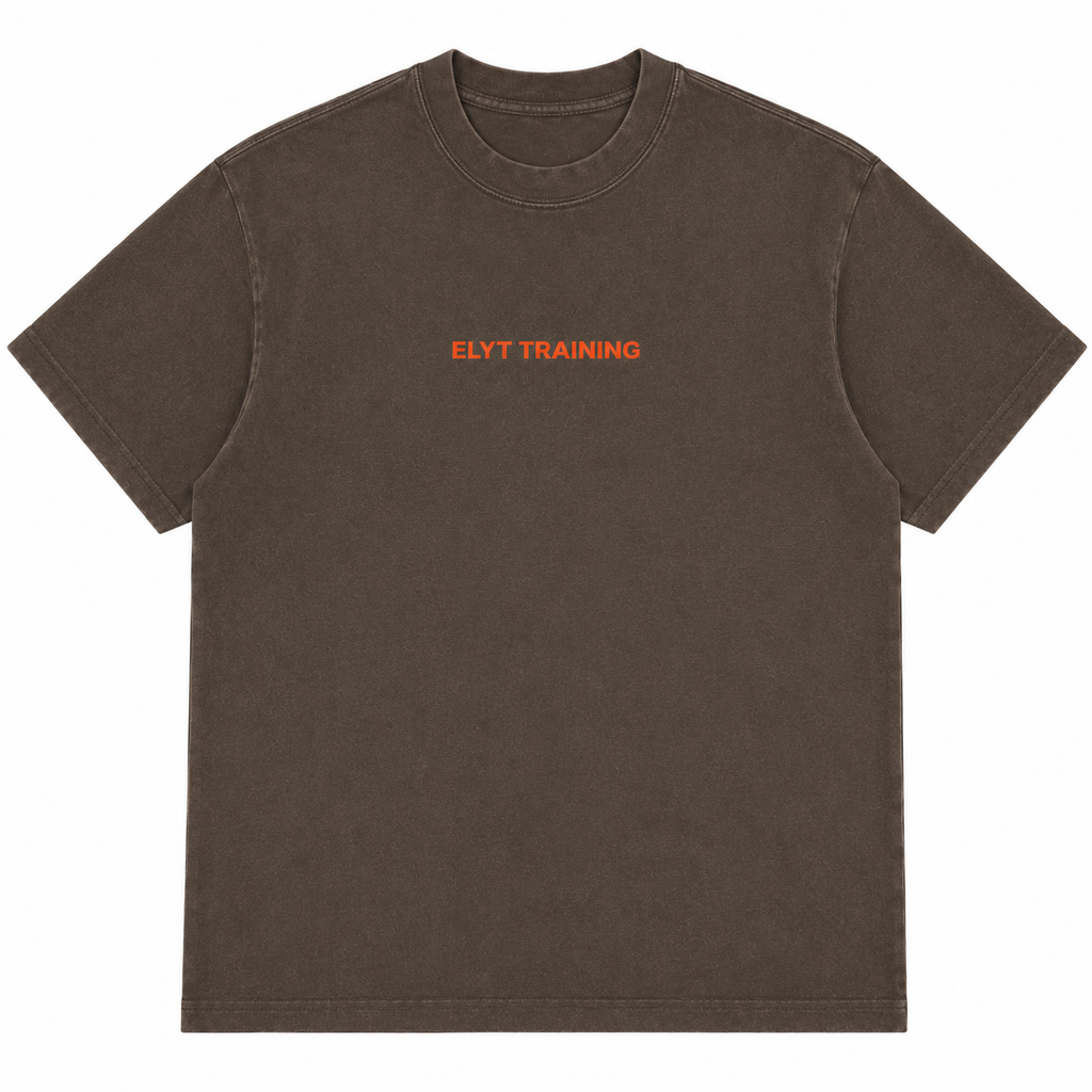 ELYT Training Tee - Washed Brown / Burnt Orange