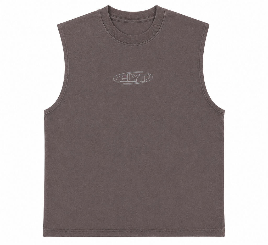 ELYT Repeat Logo Tank - Washed Grey / Grey