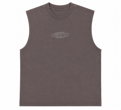 ELYT Repeat Logo Tank - Washed Grey / Grey