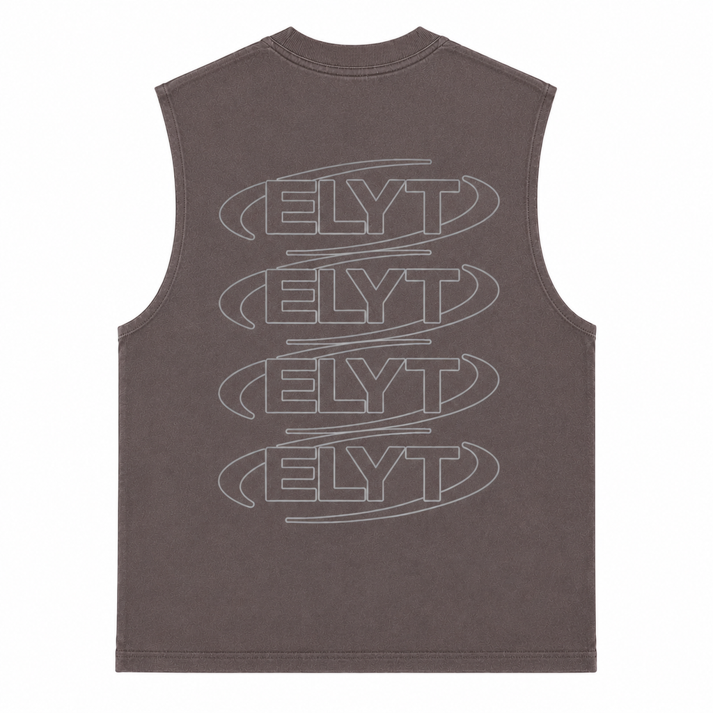ELYT Repeat Logo Tank - Washed Grey / Grey